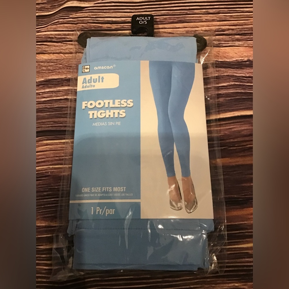 Footless tights one size adult blue 1 pair -New.